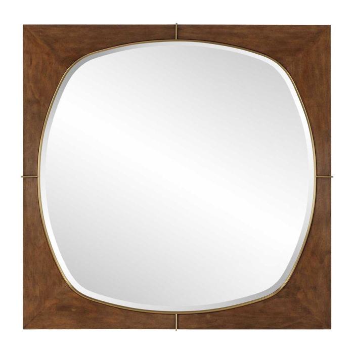 Uttermost Garonne Square Walnut Mirror 1