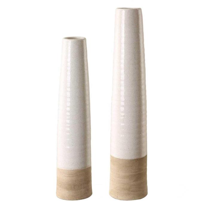 Uttermost Ivory Sands Ceramic Vases, Set of 2 1