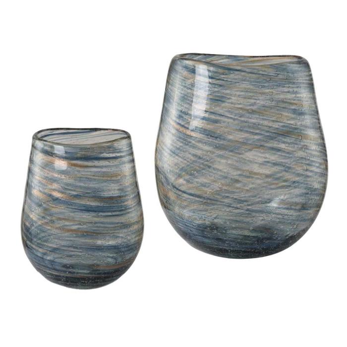 Uttermost Aurora Swirl Glass Vases, Set of 2 1