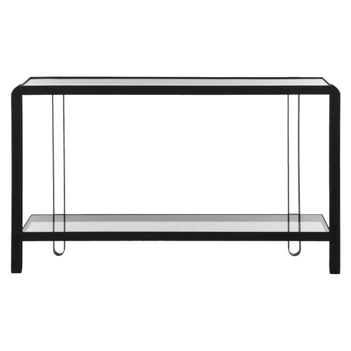 Uttermost Shadow Black Iron Console Table 1