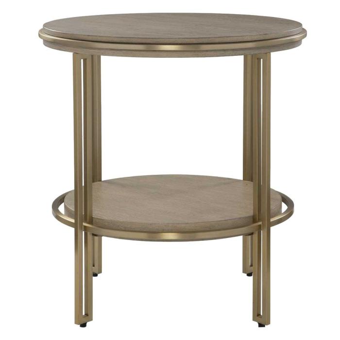 Uttermost Elise Round Brass Side Table 1