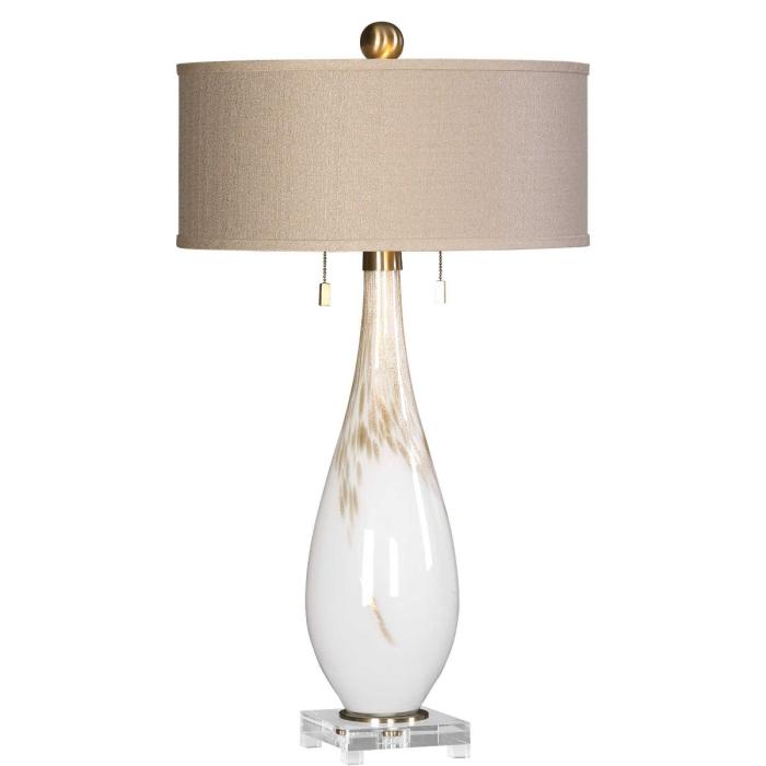 Uttermost  Cardoni White Glass Table Lamp 1