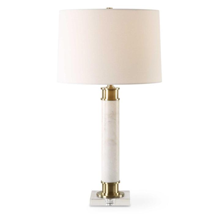 Uttermost Plinth White Marble Table Lamp 1