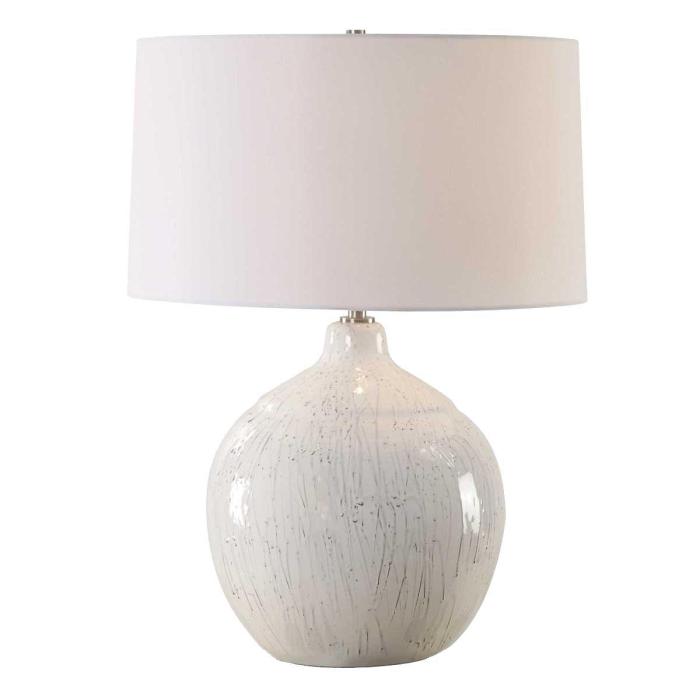 Uttermost Dribble White Glaze Table Lamp 1