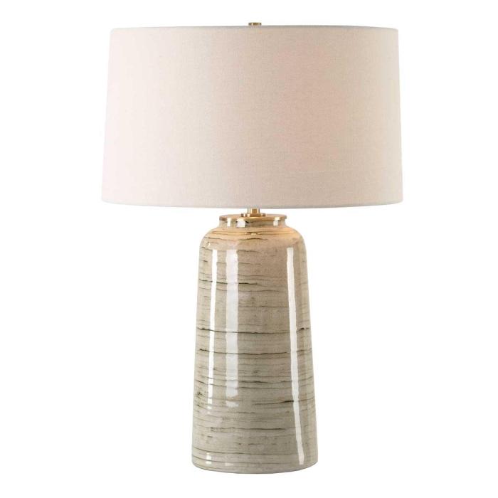 Uttermost Strata Tan Glaze Table Lamp 1