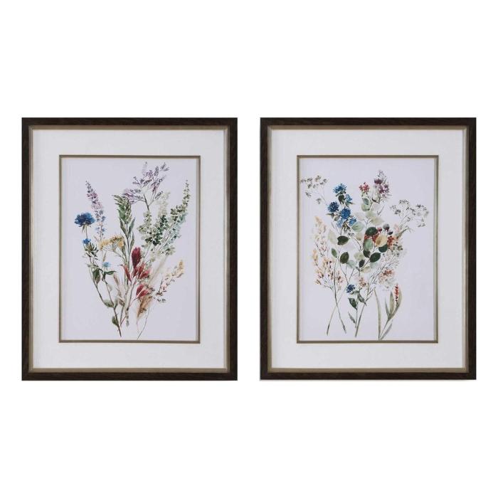 Uttermost Delicate Flowers Framed Prints, Set of 2 1