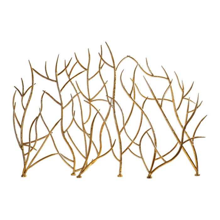 Uttermost  Gold Branches Decorative Fireplace Screen 1