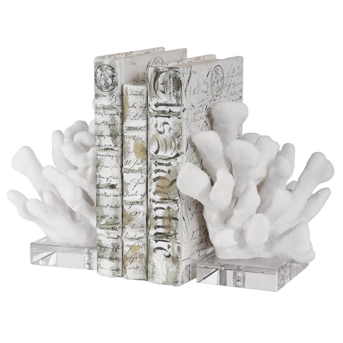 Uttermost  Charbel White Bookends, Set of 2 1
