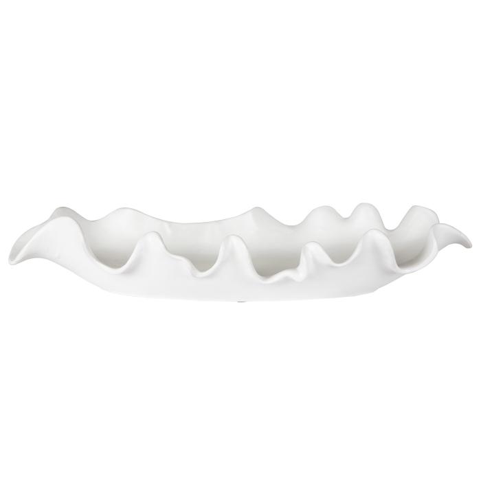 Uttermost  Ruffled Feathers Modern White Bowl 2
