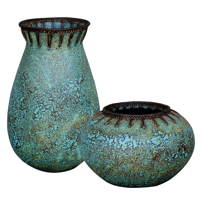 Uttermost  Bisbee Turquoise Vases, S/2 1