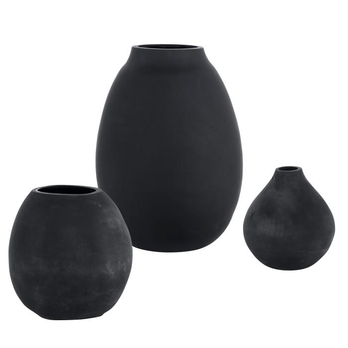 Uttermost  Hearth Matte Black Vases, Set/3 2