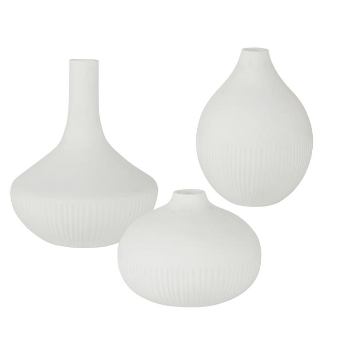 Uttermost  Apothecary Satin White Vases, Set/3 2