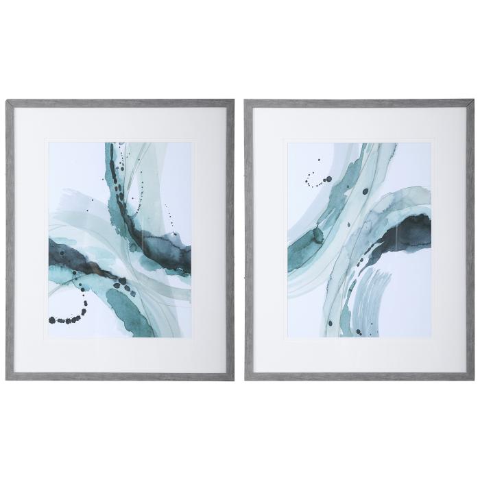 Uttermost  Depth Abstract Watercolor Prints, S/2 1