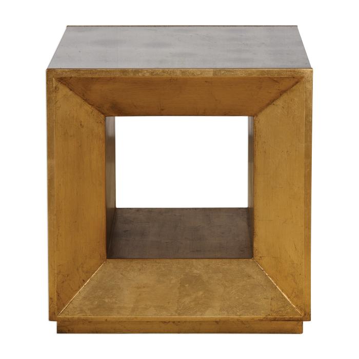 Uttermost  Flair Gold Cube Table 1