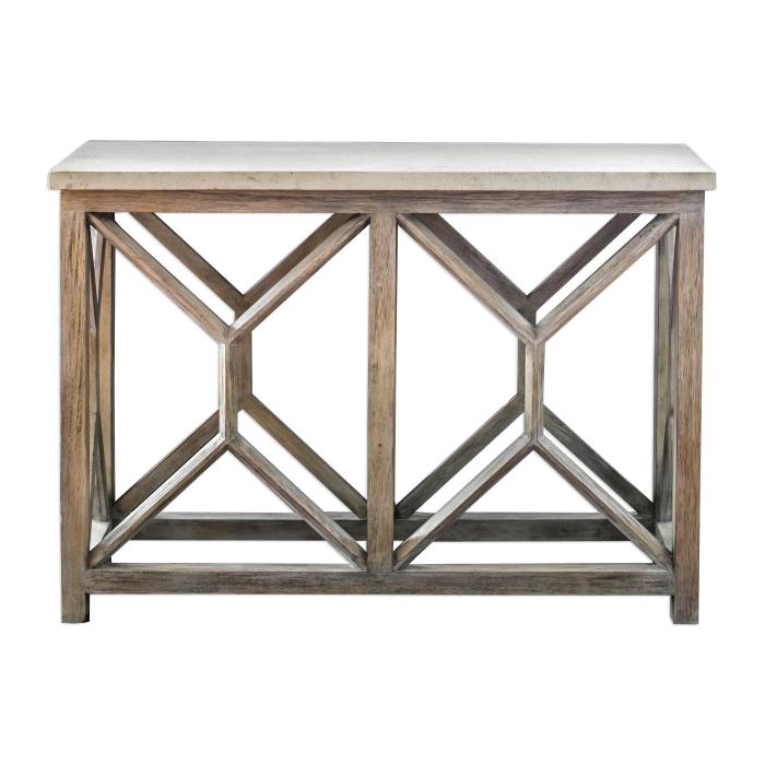 Uttermost  Catali Ivory Stone Console Table 1