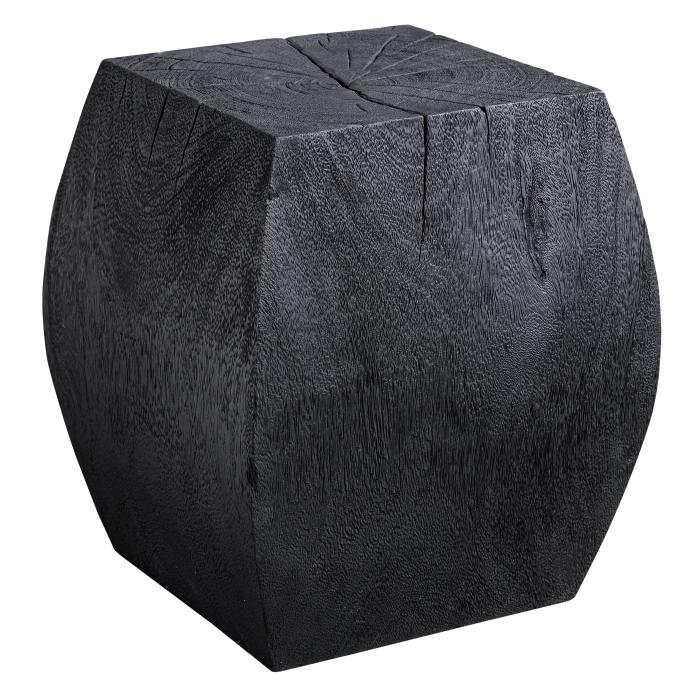 Uttermost  Grove Black Wooden Accent Stool 1