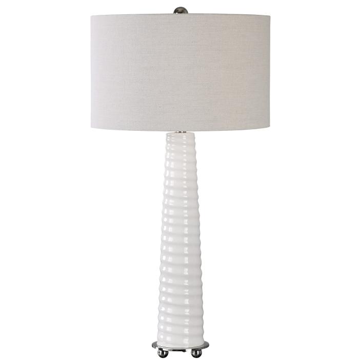 Uttermost  Mavone Gloss White Table Lamp 1