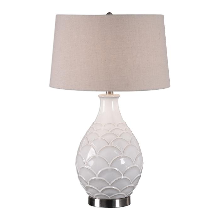 Uttermost  Camellia Glossed White Table Lamp 1