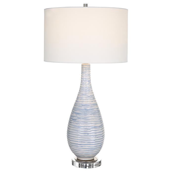 Uttermost  Clariot Ribbed Blue Table Lamp 1
