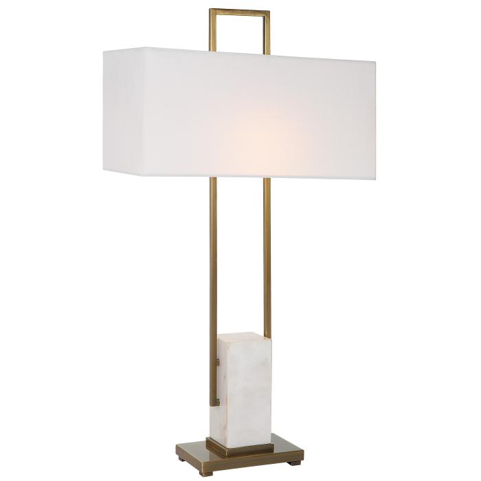Uttermost  Column White Marble Table Lamp 1