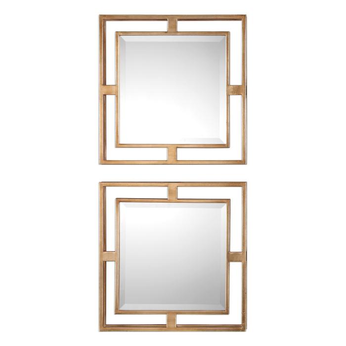 Uttermost  Allick Gold Square Mirrors S/2 1
