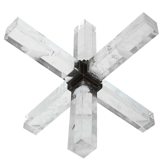 Black Label Double Cross Sculpture - Faux Quartz Crystal 1