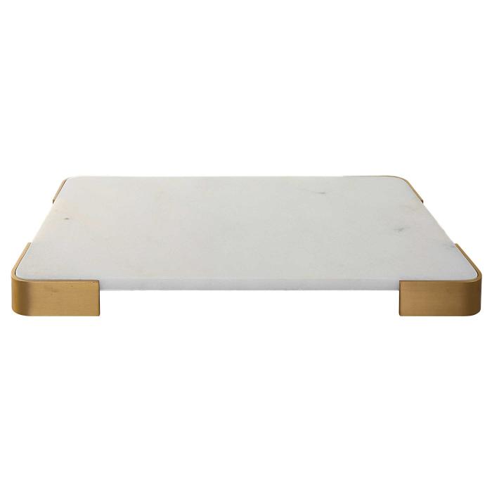 Black Label Elevated Tray/Plateau - White Marble Large 1