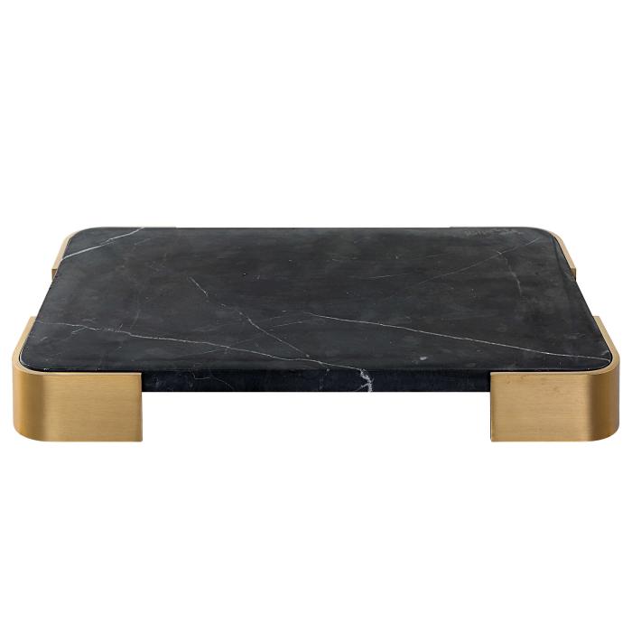 Black Label Elevated Tray/Plateau - Black Marble Small 1