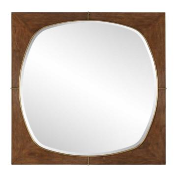 Garonne Square Walnut Mirror