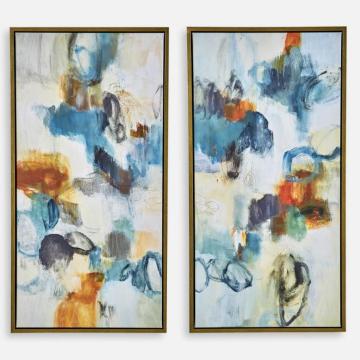 Casual Moments Framed Abstract Art | Set of 2