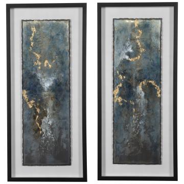  Glimmering Agate Abstract Prints, S/2