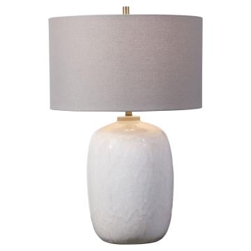  Winterscape White Glaze Table Lamp