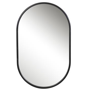  Varina Minimalist Black Oval Mirror