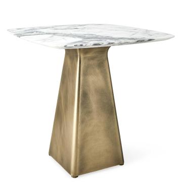 Equilateral Side Table Marble/Brass