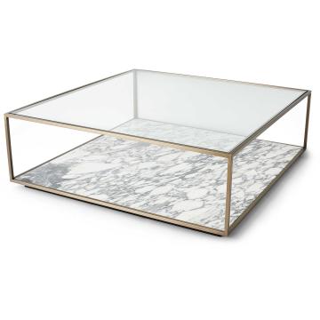Floating Plane Coffee Table - Marble/Brass