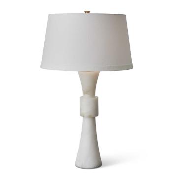 Banded Table Lamp - Alabaster