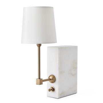 On a Shelf Mini Lamp -  White Marble/Brass
