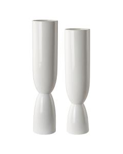 Kimist White Vases, Set of 2