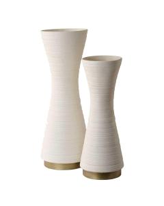 Ridgeline White Vases, Set of 2