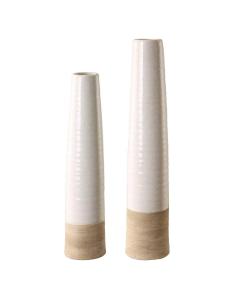 Ivory Sands Ceramic Vases, Set of 2