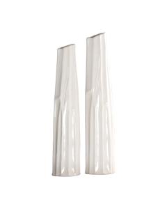  Kenley Crackled White Vases S/2