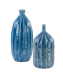  Bixby Blue Vases, S/2