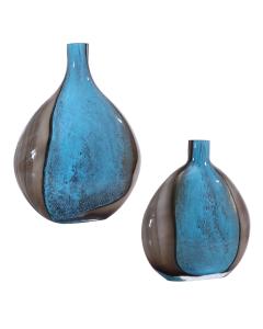  Adrie Art Glass Vases, S/2