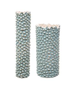  Ciji Aqua Ceramic Vases, S/2
