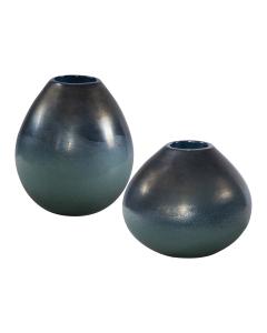  Rian Aqua Bronze Vases, S/2