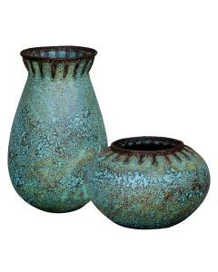  Bisbee Turquoise Vases, S/2