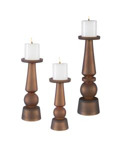  Cassiopeia Butter Rum Glass Candleholders, S/3