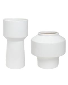 Illumina Abstract White Vases, Set/2