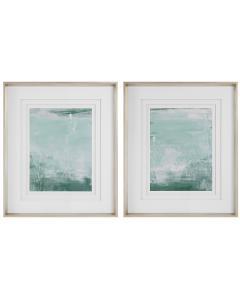  Coastal Patina Modern Framed Prints, S/2