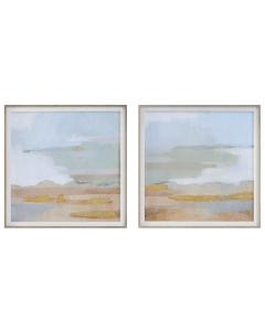  Abstract Coastline Framed Prints, S/2